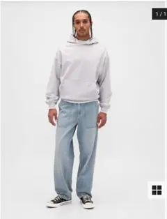 GAP BAGGY FIT デニム ストライプ 33×32 ワイド　新品