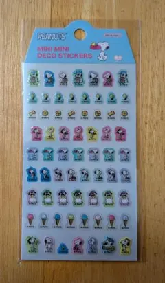 ★未使用★「スヌーピー/グリーン」ミニミニデコステッカー ぷっくりキラキラシール