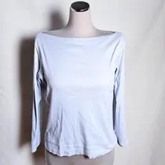 ラルフローレンRalph Lauren ボートネック綿カットソー アイスブルー