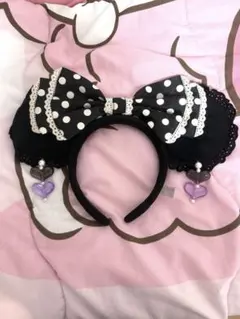 ディズニー カチューシャ ドット イヤリング