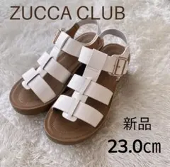 ズッカ クラブ バックルアクセント 軽量 グルカサンダル ホワイト 23㎝