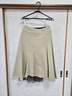MAITRESSE　スカート　9号　ロング丈　ベージュ　ゴース　オーガンジーのサムネイル