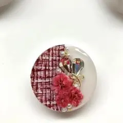 【再販×】レジン　ヘアゴム　ツイード　ハート　バレンタイン　ローズ