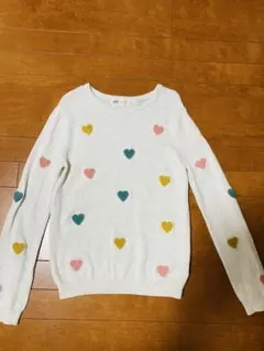 H&M ハート柄　薄手セーター US 8-10