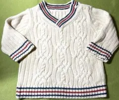 GAP ギャップ　ケーブル編み Vネック セーター　90 男女兼用