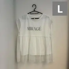 レイヤードTシャツ Lサイズ ホワイト 大きめのサムネイル