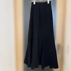 黒ロングレース柄コットンスカート　Mのサムネイル