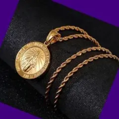 T208 金アレ対応！美品ゴールド ステンレスネック＆チェーン マリア セット