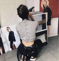 juemi snap ring ribbed mock neck top