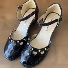 キャサリンコテージ　ブラックフォーマルシューズ 23.5cm 卒業式 発表会