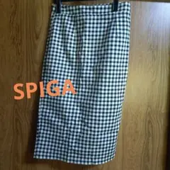 SPIGA　スピーガ　ギンガムチェック タイトスカート スリット入りのサムネイル