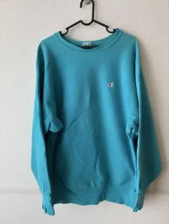 90s USA製チャンピオン リバースウィーブ ターコイズブルー XL 刺繍タグ