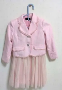 ピンク テーラードジャケット＆ワンピース セット 120cm 子ども用