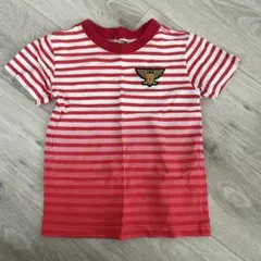 赤と白のストライプ Tシャツ 110cm