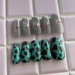 レオパード柄 ネイルチップ 10個セット