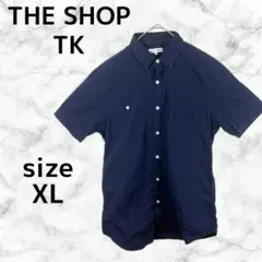 THE SHOP TK タケオキクチ 半袖シャツ ネイビー XL 胸ポケット