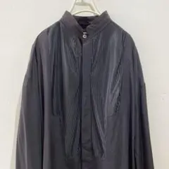 80s〜90s ニューヨーク レーヨンシャツ 黒 ビンテージ バンドカラーシャツ