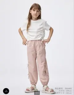 GU♡ GIRLSドライサイドリボンパンツ　ピンク　110