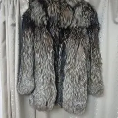 SagaFoxRoyal金タグ　シルバーフォックス　セミロング　コート