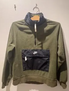 Nike フリース プルオーバー カーキ×黒
