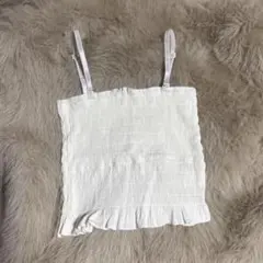 Brandy Melville風　ホワイト フリル裾 キャミソール