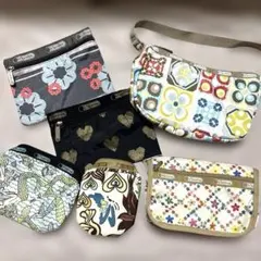 レスポートサック　ポーチ６点まとめ売り　ルル　人魚柄　ハートオブゴールド　鳥柄