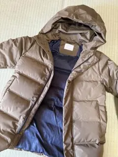 134 ZARA フード付きダウンコート オリーブグリーン