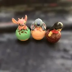 リロ・アンド・スティッチ フィギュア 3体セット　起き上がり小法師