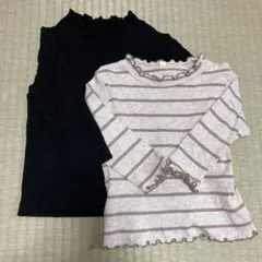 ※ ロンT 2点セット 80 ボーダー　黒　まとめ売り　ベビー　トップス　長袖