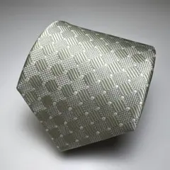 【おまとめご購入の場合2割り引き】 グリーン系ドット柄 シルク ネクタイ