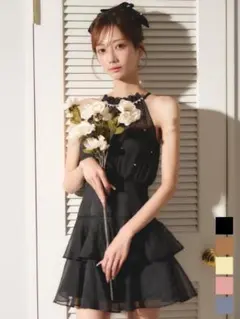 Jewels アメスリビジューティアードフレアワンピース キャバ ドレス