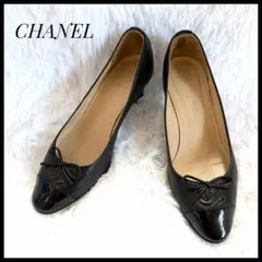 CHANEL パール付き フラットパンプス ブラック 23.0 - メルカリ