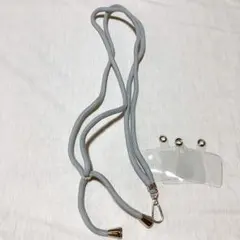 スマホストラップ ストラップ 首掛け 斜めがけ 携帯ストラップ グレー