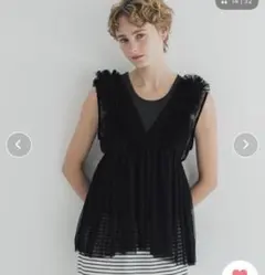 coca（coca） チュールVネックトップス