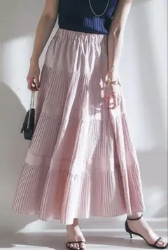 【La boutique BonBon】3段ティアードスカート（ピンク）