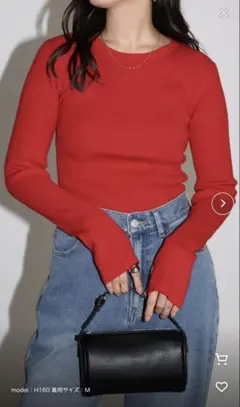 11／３０日までの価格です。サムホール長袖リブニットトップス