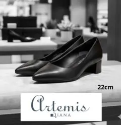 アルテミスbyダイアナ✦シンプル チャンキーヒールパンプス(ブラック22)