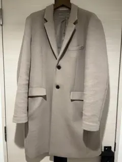 ベージュ チェスターコート ウール混紡