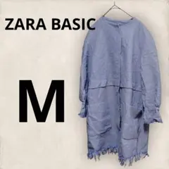 ザラ　ZARA BASIC 【М】フリンジ付きアウター 　デニム