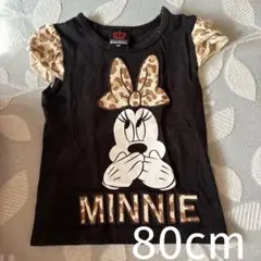 BABYDOLL 女の子 Tシャツ ミニーちゃん ヒョウ柄 80cm 袖フリル