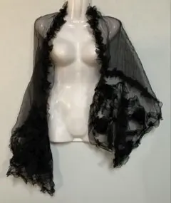 黒 オーガンジー ストール