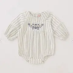 【未使用タグ付き】訳あり80サイズpetitmain花刺繍ロンパース送料込み