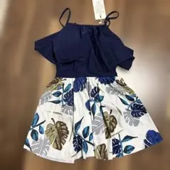 TEDDY SHOPワンピース水着 ネイビー フラワープリント