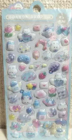 ボンボンドロップ シール 水色 ゆめかわ