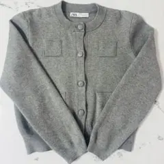 ZARA ザラ レディース プレーンニットジャケット パテッドショルダー S