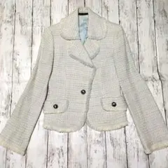 お値下げ‼️マテリア春ツィードジャケット　オシャレのサムネイル