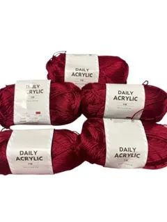 DAILY ACRYLIC 毛糸 レッド 5玉セット