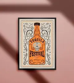 テキーラ メキシコ メキシカンスカル ポップアート カフェ A4アートポスターのサムネイル