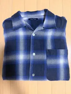 NAUTICA ノーティカ オンブレチェック フランネルシャツ ネルシャツ 青