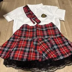 AKB風コスチューム 赤と黒チェック
